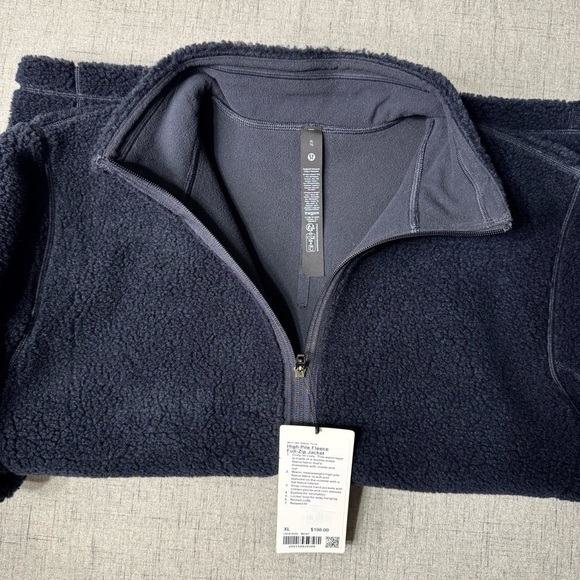 Lululemon Men’s High Pile Fleece Full-Zip Jacket in Black Night XL NWT - Picture 5 of 10